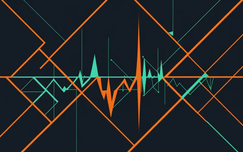 Abstract visualization of a defect signal being detected on a production sensor waveform
