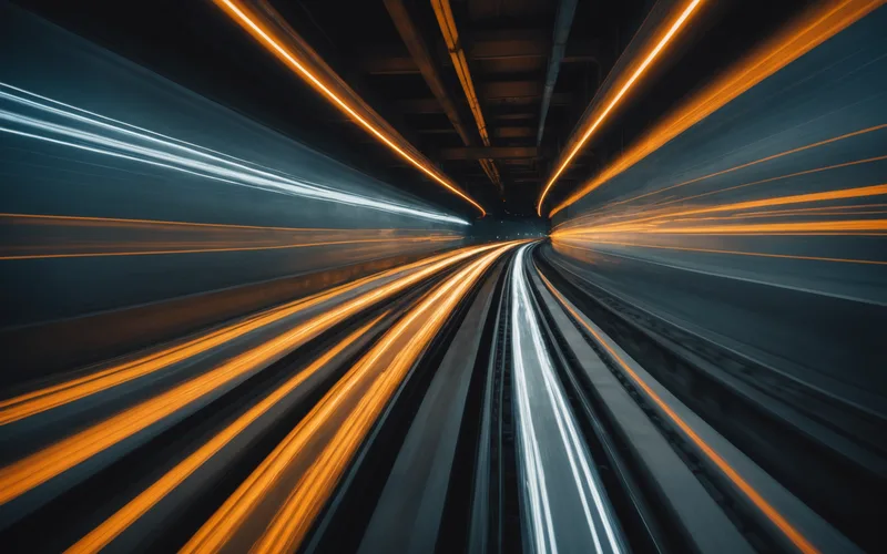 Abstract motion blur visualization of a high-speed manufacturing line conveyor
