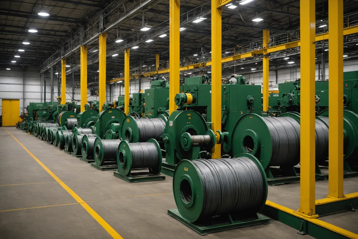 Wire drawing production line with inline sensor monitoring